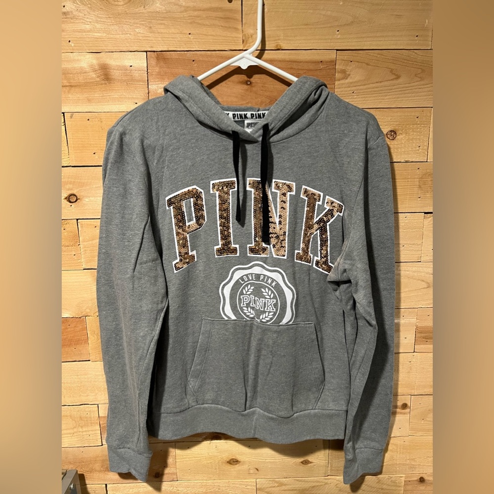 PINK sequin hoodie